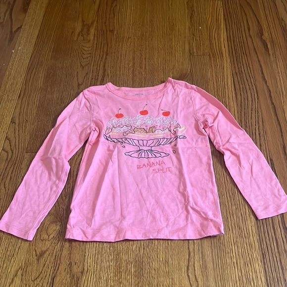 Crewcuts Girl’s Pink Banana Split Long Sleeve Size 4-5 - Picture 1 of 5